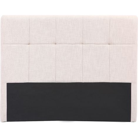 Miliboo – Tête de lit en tissu beige crème 160 cm – Effet capitonné chic – Structure bois massif – Pour chambre moderne et élégante (1/4)