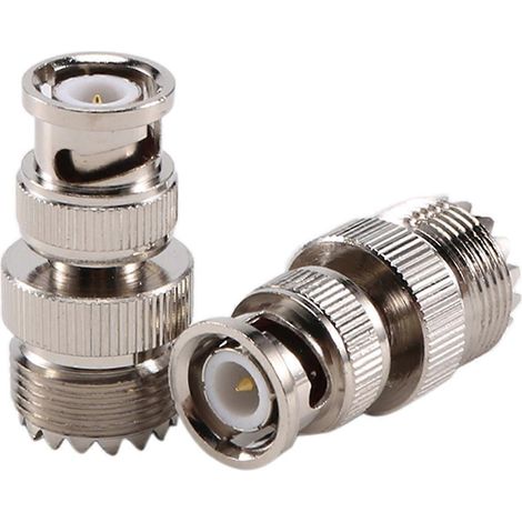Lot de 2 connecteurs coaxiaux RF BNC mâle vers UHF SO239 femelle (1/5)