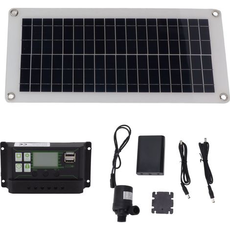 Kit panneau solaire polycristallin 100 A avec contrôleur, panneau de charge solaire 10 W 18 V, boîtier de batterie et pompe pour camping en voiture (1/5)