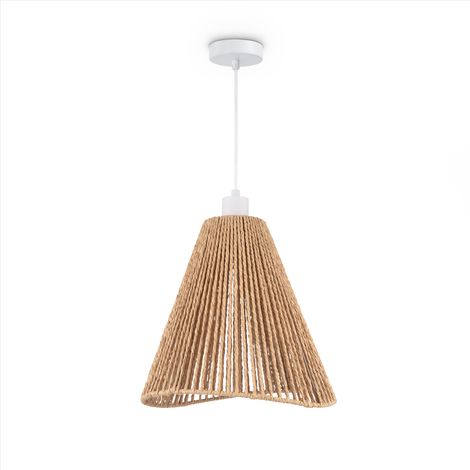 Paco Home LED Lámpara Colgante Comedor Lámpara Colgante Salón Cocina Papel Estilo Boho E27 Bianco, Typ 3 (de)