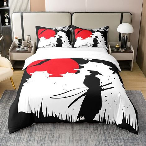 Parure de lit 100 % coton bio, 1 housse de couette avec 1 housse de couette et 1 taie d'oreiller 135 x 200 cm (1/5)