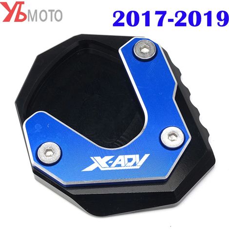 (2017-2020 bleu-A) Nouvelle plaque d'extension de support de pied CNC pour moto, béquille latérale élargie, compatible avec HONDA X ADV XADV 750 XADV750 2017 2018-2023 2021 2022 maxpower (1/4)
