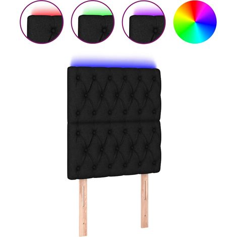 Maison Exclusive - Cabecero con luces LED tela negro 80x7x118/128 (1/5)