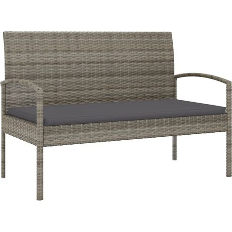 Maison Exclusive - Panca da Giardino con Cuscino Grigia 105 cm in Polyrattan