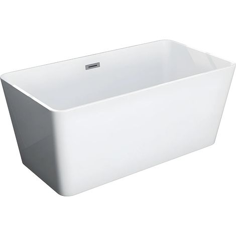 Baignoire îlot rectangulaire - 197 L - 130 x 70 x 55 cm - Blanche - Acrylique - SPICARA (1/5)