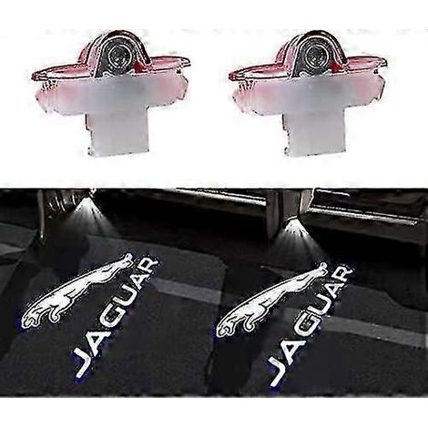 Compatible avec Jaguar XJ, XK, XJL, X351 et X-Type : projecteur de logo LED pour portières, éclairage d'ambiance (lot de 2, sans cercle). (1/5)