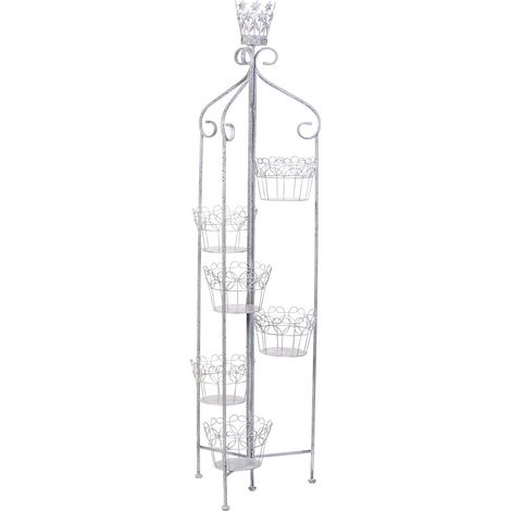 Soporte macetero de metal para 6 macetas 30.48x25.4x188.6h cm (1/5)