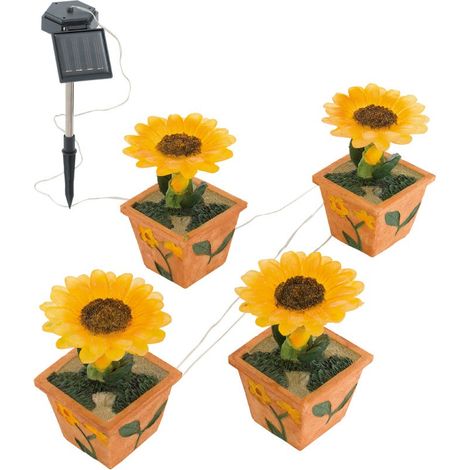 Vier LED Solar Außen Leuchten Blumen Garten Lampe Beleuchtung EGLO 47125 (1/5)