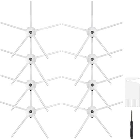 Juego de 8 cepillos laterales de repuesto para aspiradoras Roborock S50/S51/T65/S6/S6 Pure/S6 MaxV/S7/Q7 Max/S7 MaxV/S7 MaxV Ultra/S7 Pro Ultra/Q Revo/S8/S8+/S8 Pro Ultra/Q5 Pro/Q8 Max/Q8 Max+ (1/5)