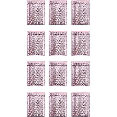 12 enveloppes matelassées à bulles (roses)-15X20CM-Pink