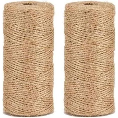 La cordeline Ficelle Jute Naturel Ø1.5mm ±100m, manuelles, Naturelle， trois brins,200m(Lot de 2) (1/5)