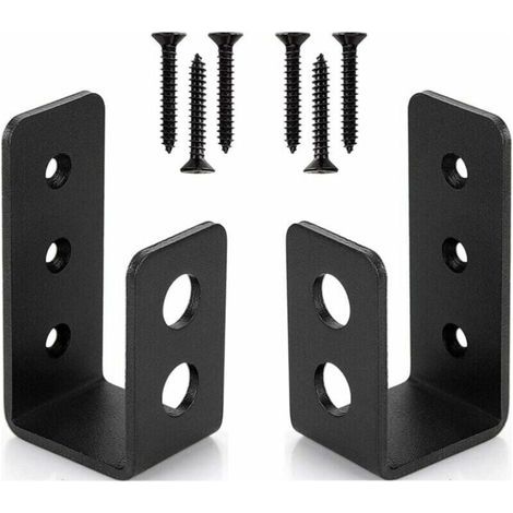Lntyq Lot de 2 Supports de Porte Robustes en Acier pour Portes de 2 x 4 - Barre de Sécurité en Forme de U (1/4)