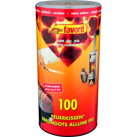 Favorit Anzünder für Kamin, 100 Stück, Feuerkissen, Ofenanzünder, Kohleanzünder