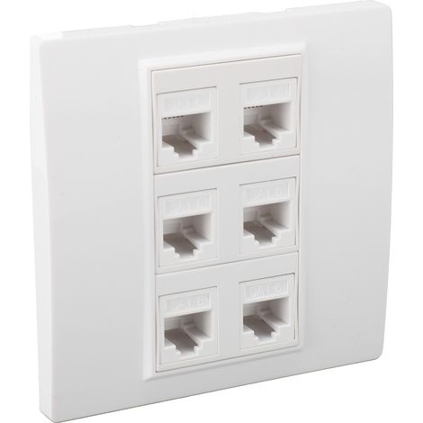 Plaque murale Ethernet Cat 6 à 6 ports, amovible, femelle-femelle, pour périphériques Ethernet Cat6, 6a, 5 et 5e (1/5)