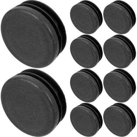 Embouts ronds en plastique noir 3,8 x 1,8 cm, lot de 50, protections pour pieds chaises et tables, (1/5)