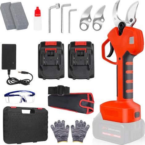 Secateur Electrique sans Fil Sécateur électrique 2 4000mAh Batterie Cisaille Branches Brushless 40mm Ultra Leger Elektrische Gartenschere Akku Portable de Jardin avec le sac de Taille (1/5)