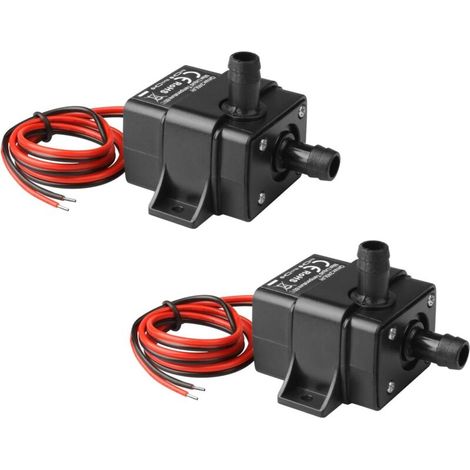 Deux pompes submersibles 12V CC - mini pompes d'aquarium 1230A, adaptées aux aquariums, à l'hydroponie, aux fontaines, aux bassins et aux systèmes de circulation solaire. (1/4)