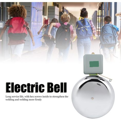 Sonnette électrique à percussion externe sans étincelles, AC220V en acier inoxydable, sonnette scolaire, 250 mm. (1/5)