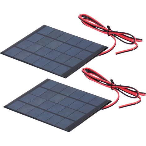 2 Mini-Solarmodule mit Epoxidharz-Verbundplatte und 100 cm Kabel (Elektronikzubehör, DC 6 V, 2 W) (1/5)
