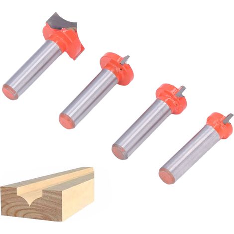 Jeu de 4 fraises à bout pointu à queue de 8 mm, fraises de précision pour le travail du bois, outils pour machines de gravure CNC, forets à tête ronde CNC (1/5)