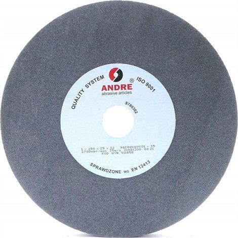 Disco abrasivo plano Andre de 250 mm x 32 mm x 32 mm, 98C60K7VC01-35, negro, "TIPO 1".