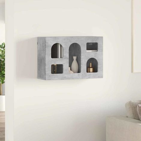 Hängeschrank mit Regal Beton Grau 60 x 20 x 40 cm Holzwerkstoff