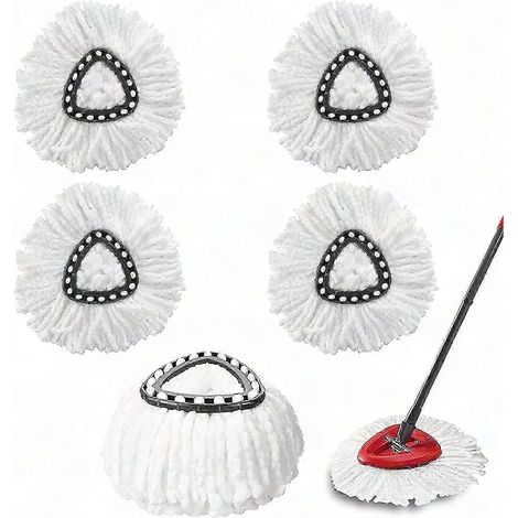 Lot de 5 têtes de rechange pour balai à franges triangulaire Vileda - Recharges en microfibre pour balai essoreur rotatif (1/5)