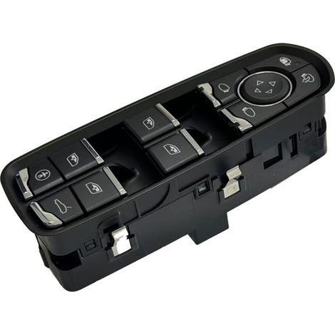 7PP959858A Interrupteur de lève-vitre électrique pour Porsche Cayenne, Panamera et Cayenne, commande le fonctionnement des vitres électriques avec garniture chromée.