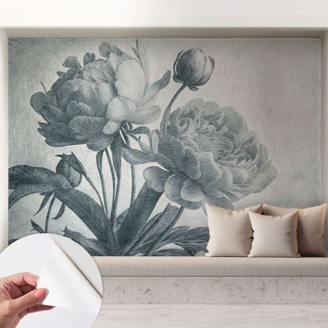Papier peint autocollant à motifs décoratifs pour salon chambre et bureau Décoration murale élégante avec colle Chic floral 208x146 cm (1/5)
