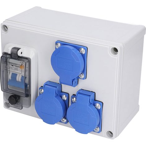 Prise murale double allemande avec disjoncteur différentiel 40A 1P+N, 200-250V - Boîte encastrable pour prise électrique (1/5)