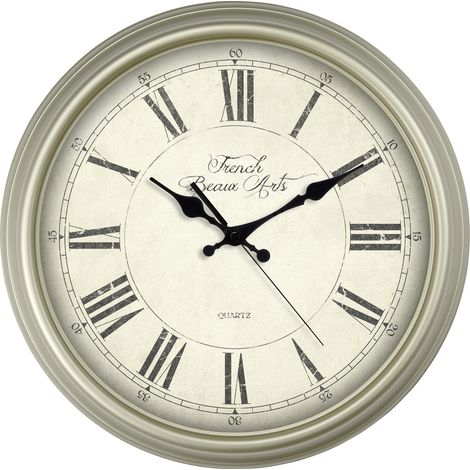 EUROTIME 89891-12 Quarz Wanduhr 31 cm Elfenbein
