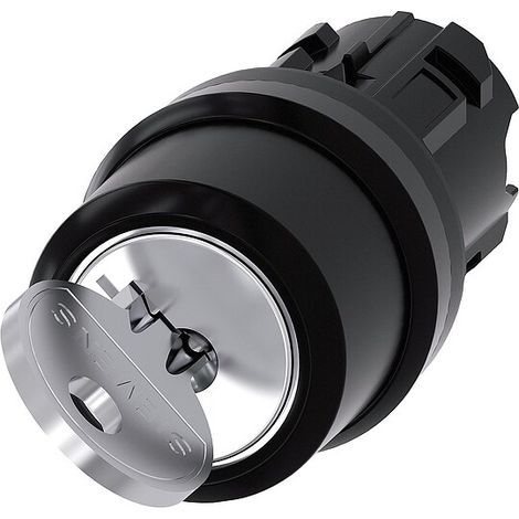 Siemens 3SU10004BC010AA0 3SU1000-4BC01-0AA0 Schlüsselschalter Frontring Kunststoff Schwarz 1 x 45 °