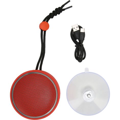 Enceinte de douche Bluetooth étanche IPX6, stéréo, compatible carte mémoire, mini enceinte sans fil avec cordon lumineux LED rouge (1/5)