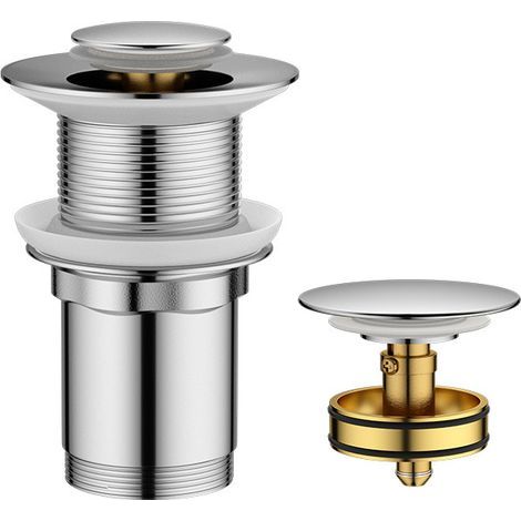 30723123 Quick Clac brass designer basin waste with overflow and waste body, chrome