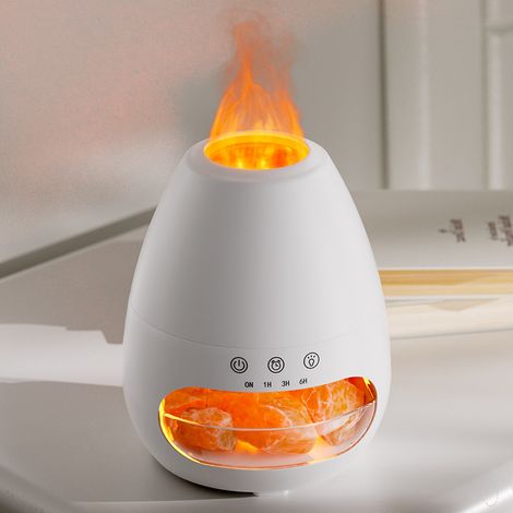 Elektrischer Aroma-Diffusor mit Ultraschall, Licht, Flammeneffekt und automatischer Abschaltung für Büro, Wohnzimmer und Yoga – 100 ml