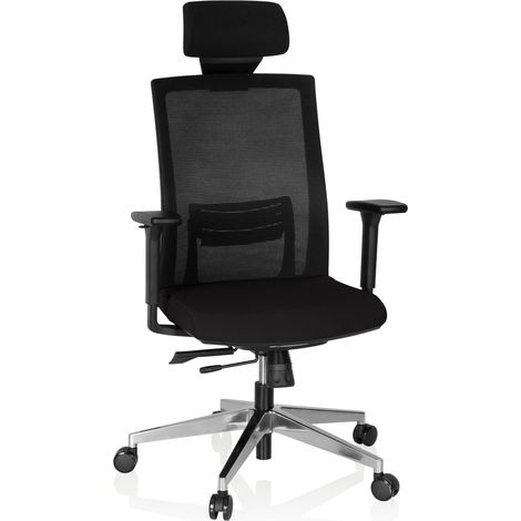 Bürostuhl / Chefsessel CAPTIVA Sitz Stoff / Rücken Netz schwarz / schwarz hjh OFFICE (1/5)
