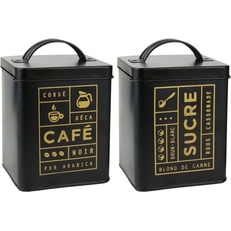 Boite en métal noir mat Nora (Lot de 2)