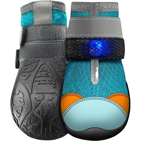 Chaussures lumineuses pour chat – Respirantes et antidérapantes Chaussures LED pour chiots de petite, moyenne et grande taille Sécurité pour promenades nocturnes en plein air (1/5)