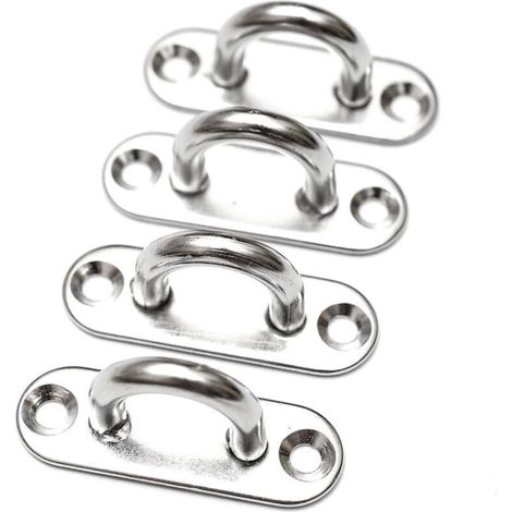 4Pcs 6mm Pontet en acier inoxydable oeil plaques Pad Eye Ring hook (1/3)