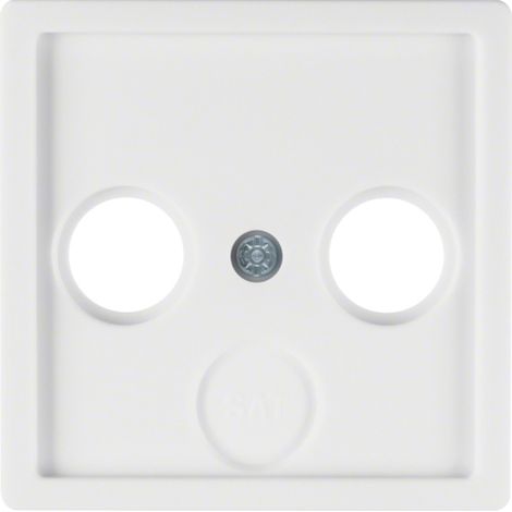 HAGER Q.1 PLAQUE TV-FM-SAT BLANC POLAIRE (1/2)
