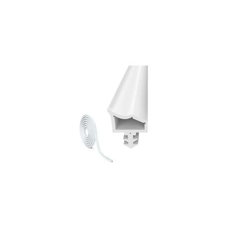 Joint de Porte Caoutchouc Contre 10M, Bruit et la Poussière Joint de Porte, Largeur de Rainure 4mm Profondeur Rainure 7mm Pliage Rainure 12mm (Blanc)