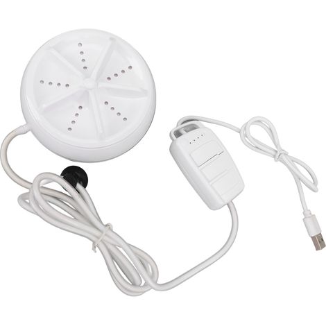 Mini machine à laver à ultrasons portable USB avec turbine de nettoyage, télécommande 4 niveaux, blanche (1/5)