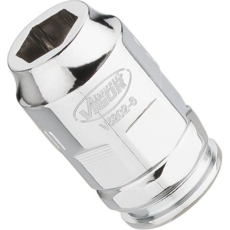 VIGOR Douille plate super fine V5202-6 Carré creux 6,3 mm (1/4 pouce) Profil hexagonal extérieur 6 (1/4)