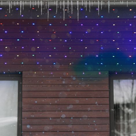 Tenda luminosa 180 led multicolor di Natale cascata da interno ed esterno 400 cm (1/5)