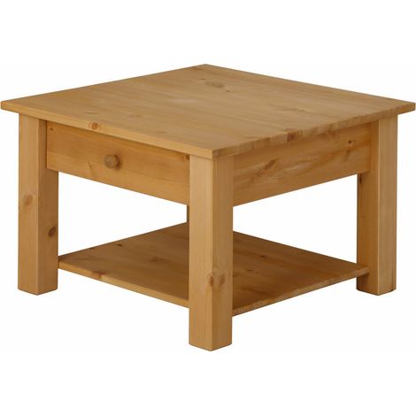 ChicagoTable basse avec 1 étagère en pin nature (1/3)