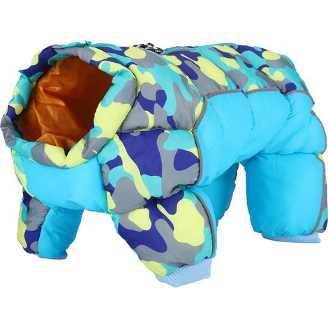 Combinaison Chien Hiver - Veste Épaisse avec Fermeture Éclair Arrière et Réfléchissant - Pour Chiot ou Chien Moyen - Taille 18 (1/5)