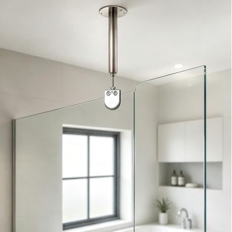 Support supérieur de porte de douche en verre, barre de support murale pour verre (1/5)