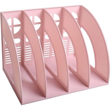 Bardusch-Porte-documents A4 rose, organiseur compartiments pour magazines, dossiers, classeurs ou étagères (1/5)