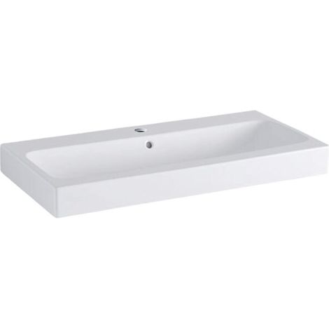 Geberit – Lavabo à encastrer 90x48,5cm blanc – Avec trop-plein et trou pour robinet – Compatible meubles sous-lavabo – Design moderne - 124090000