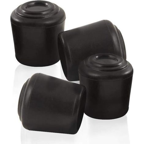Qté: 16 Embouts en Caoutchouc - Pour Pieds des Tables, Chaises, Meubles - Différentes Couleurs et Tailles Disponibles (19 ou 20mm, Noir) (1/4)